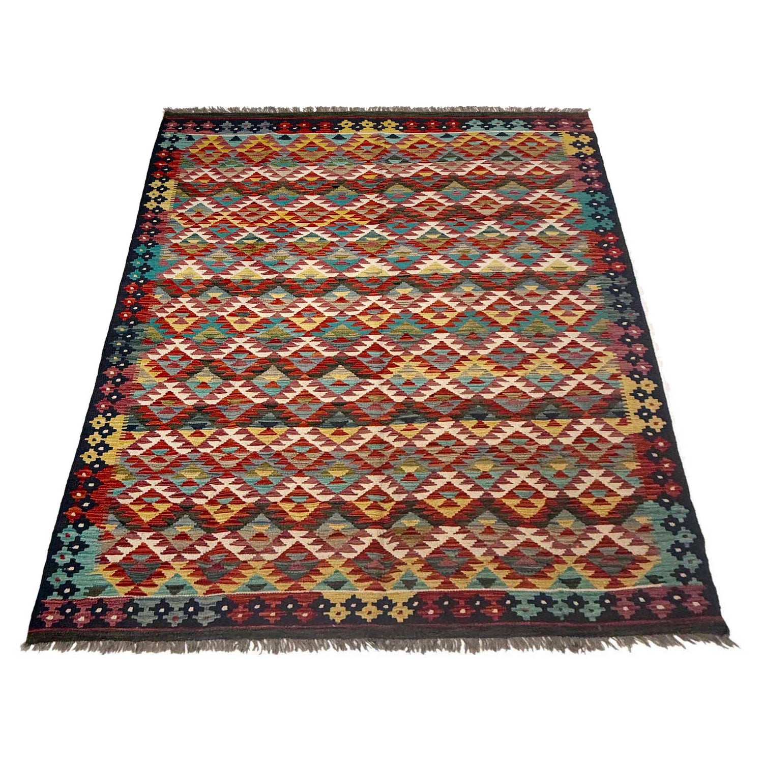 Handmade Multi Kilim Geometric 5x8 ft