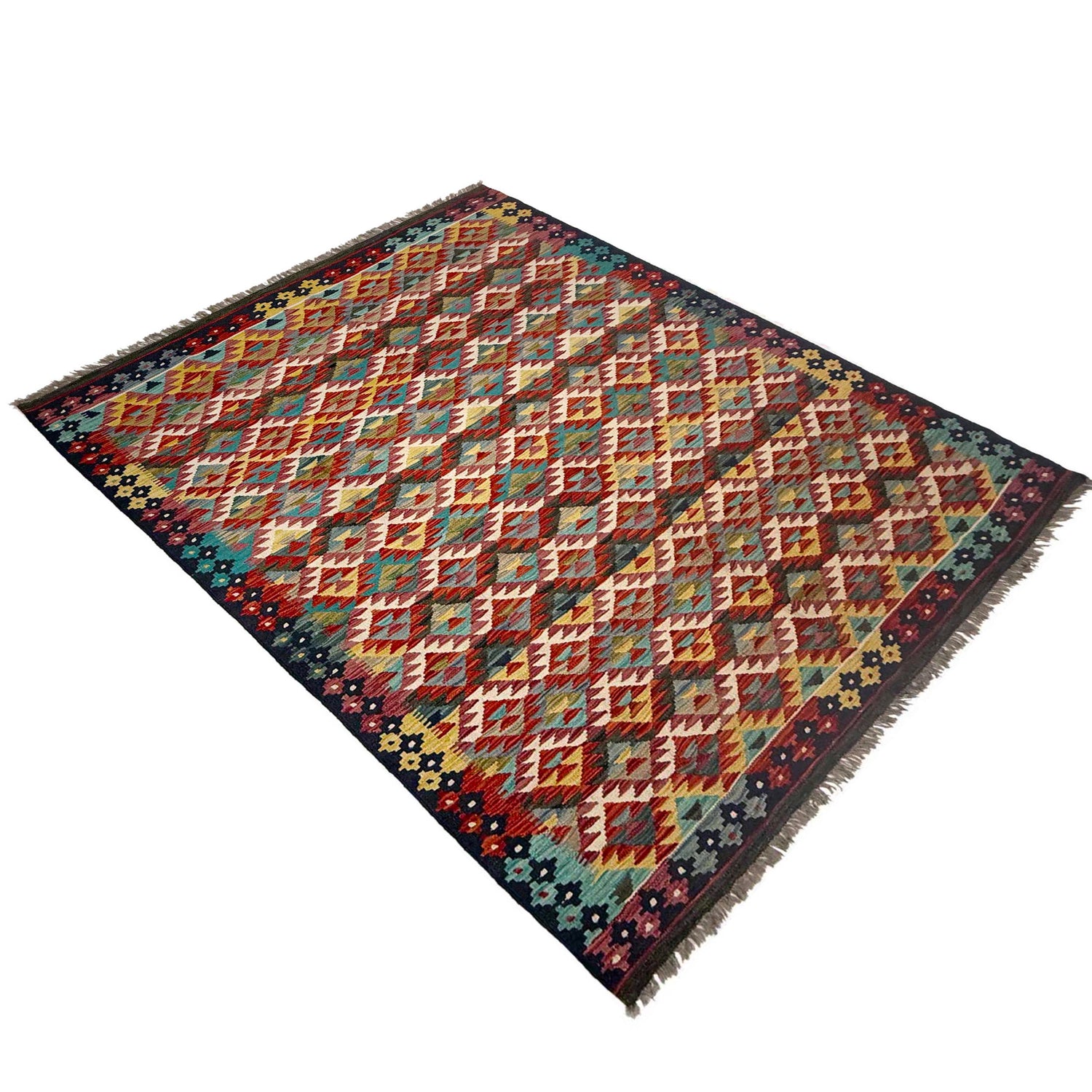 Handmade Multi Kilim Geometric 5x8 ft
