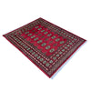 Bokhara Rug Handmade Vibrant Red Medallion 4x6 ft