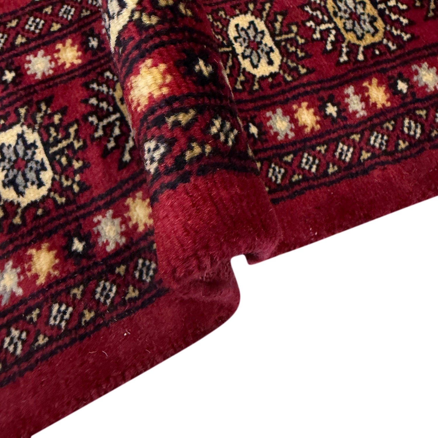 Bokhara Rug Handmade Vibrant Red Medallion 4x6 ft