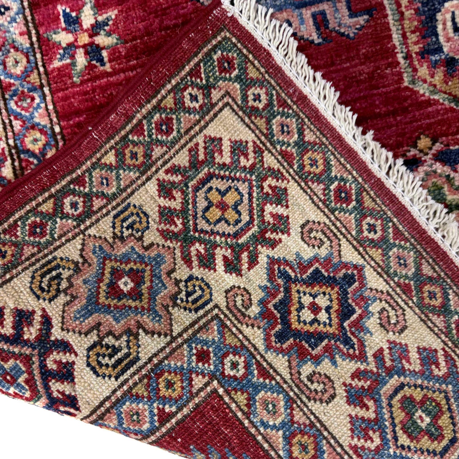 Kazak Rug Handmade Red Medallion 4x6 ft