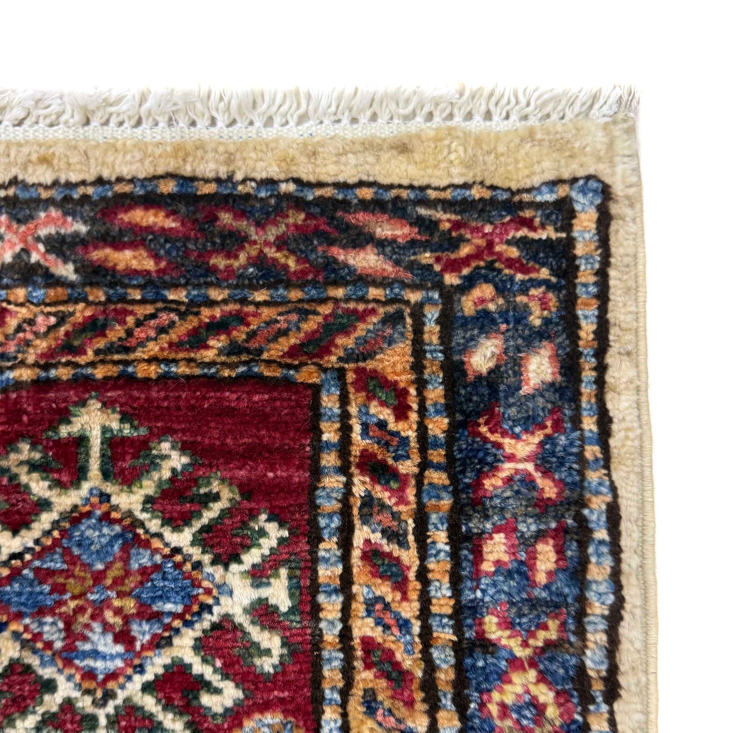Kazak Rug Handmade Beige Medallion 5x8 ft