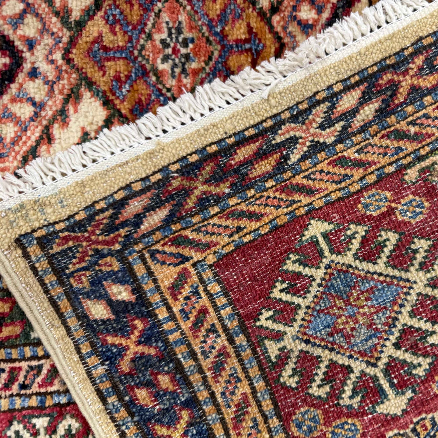 Kazak Rug Handmade Beige Medallion 5x8 ft