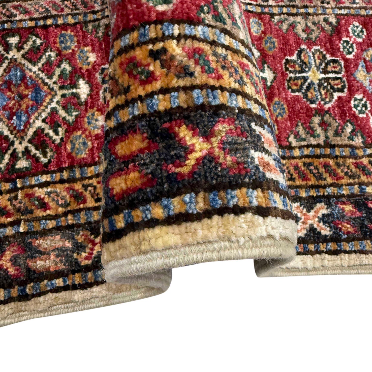 Kazak Rug Handmade Beige Medallion 5x8 ft