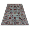 Sultani Area Rug Handmade Blue Floral 5x8 ft
