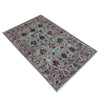 Sultani Area Rug Handmade Blue Floral 5x8 ft
