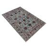 Sultani Area Rug Handmade Blue Floral 5x8 ft