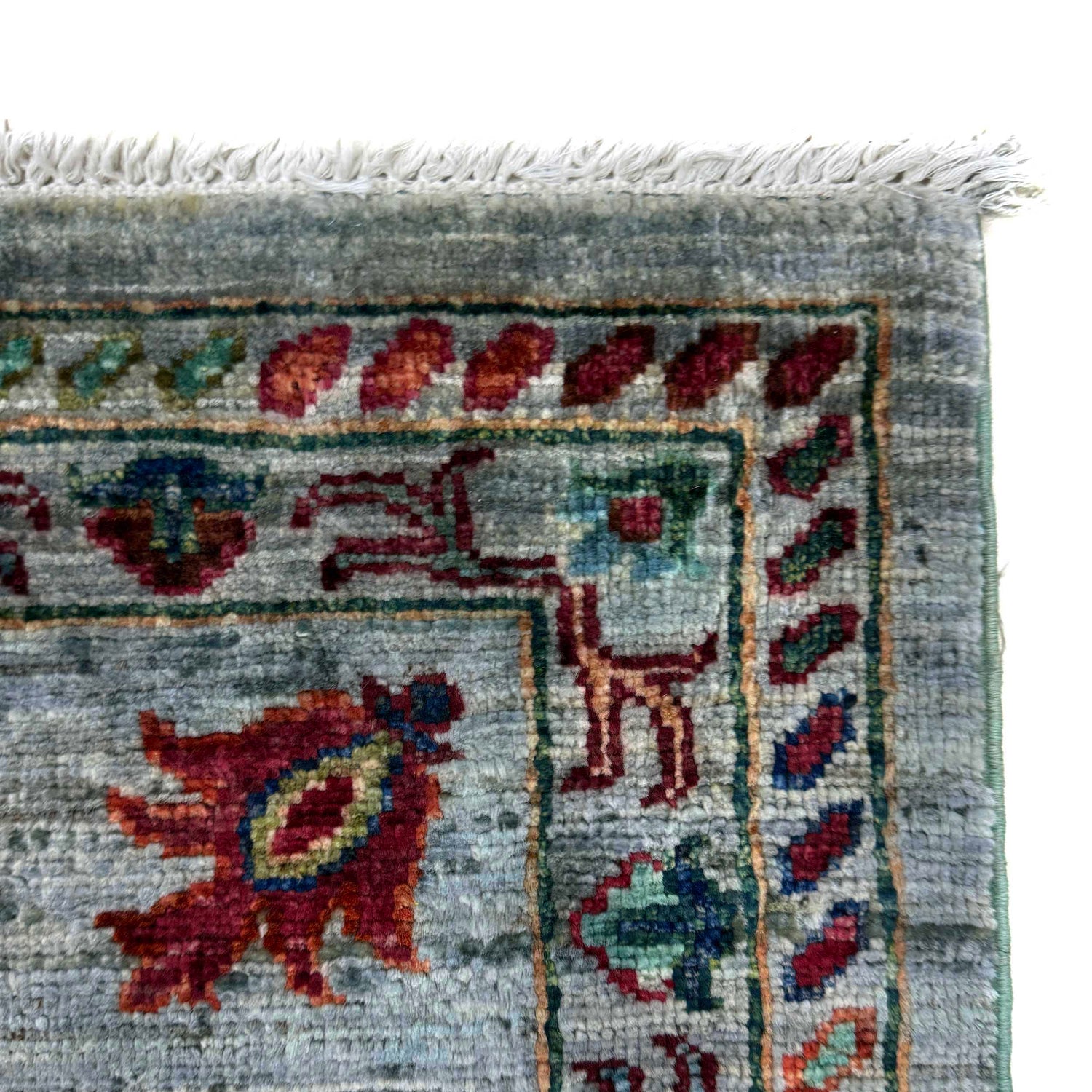 Sultani Area Rug Handmade Blue Floral 5x8 ft