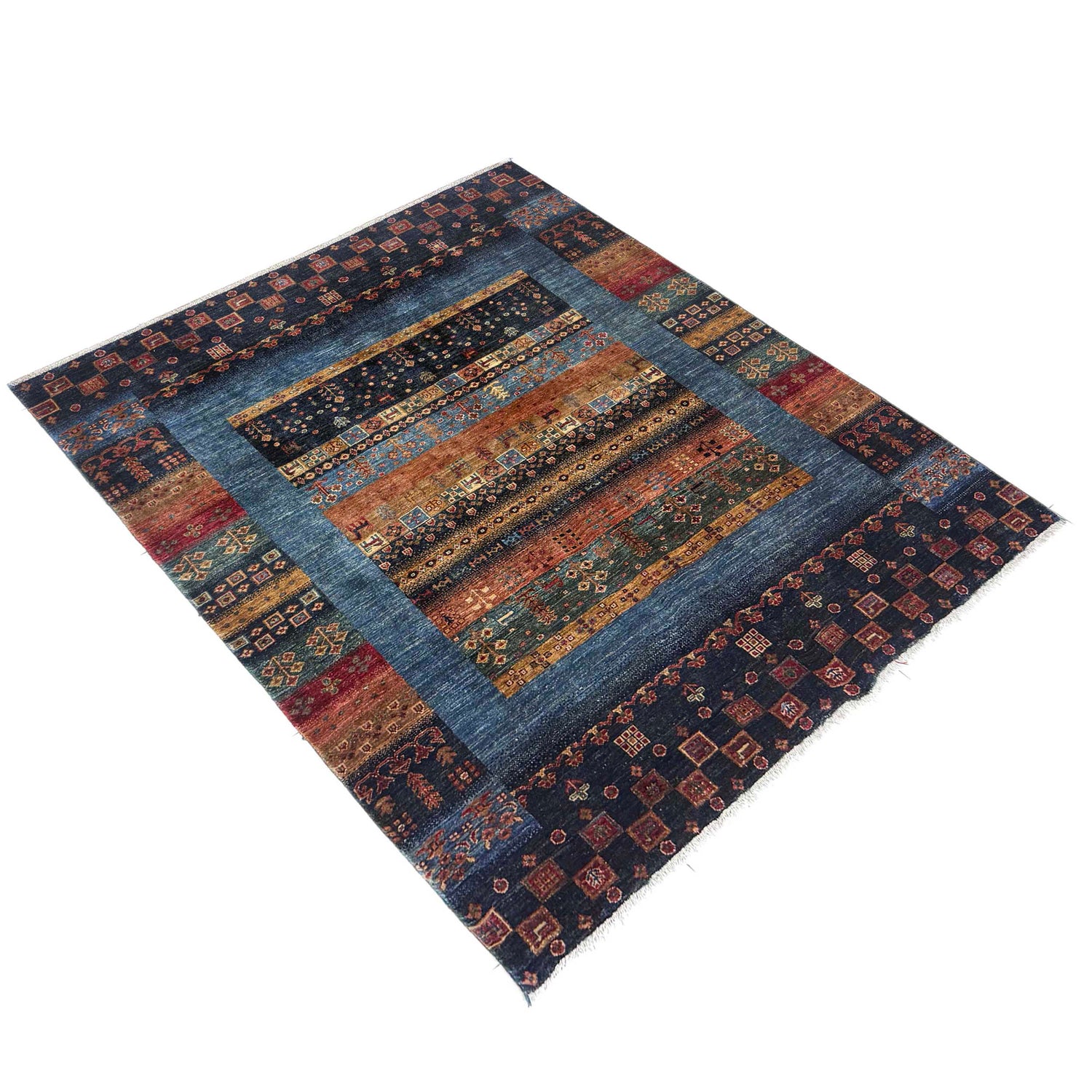 Shikargah Area Rug Handmade Multi Animal/Birds 4x7 ft