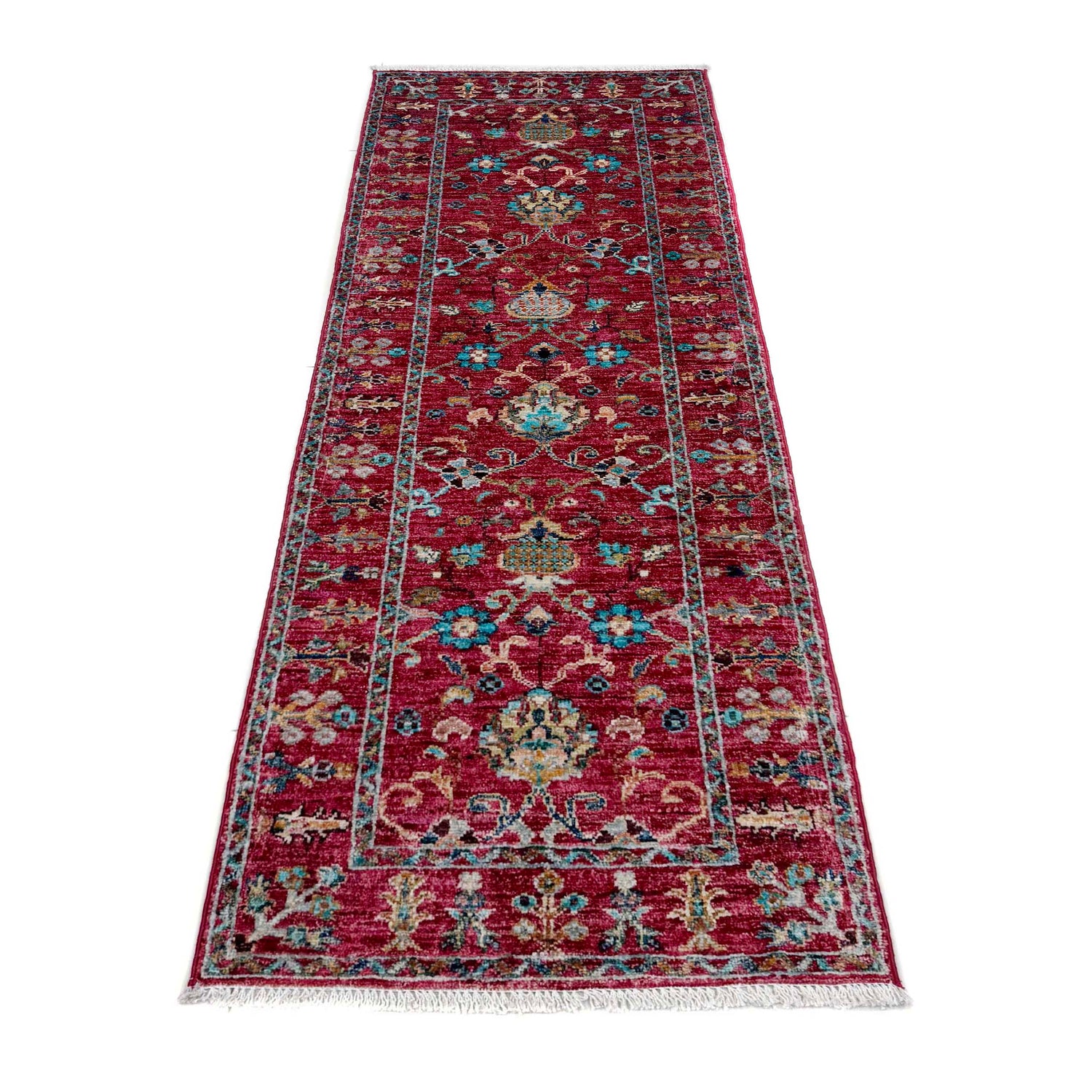 Sultani Runner Rug Handmade Red Floral 6' Runner