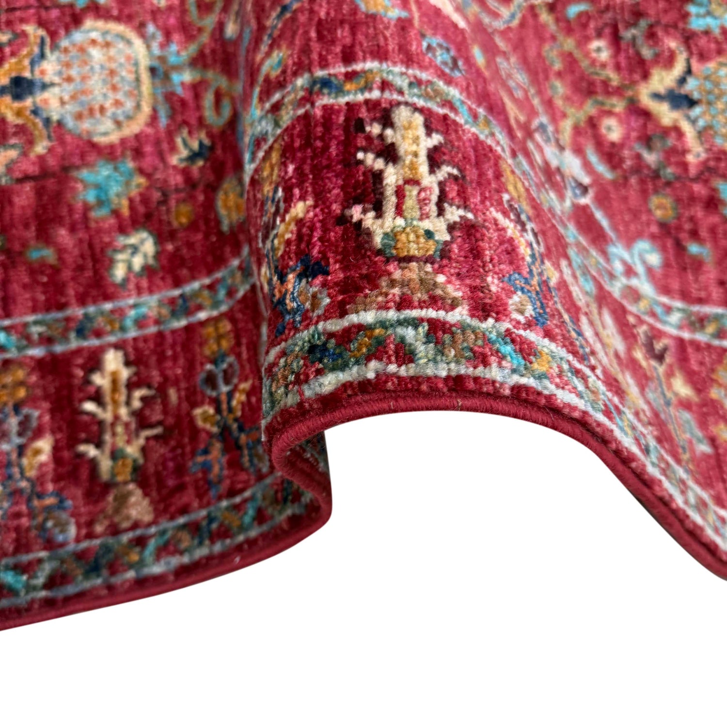 Sultani Runner Rug Handmade Red Floral 6' Runner