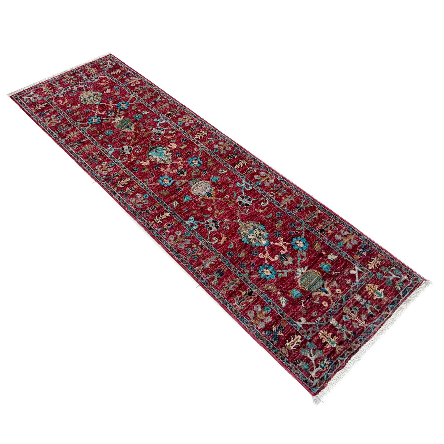 Sultani Runner Handmade Red Floral 6' Runner