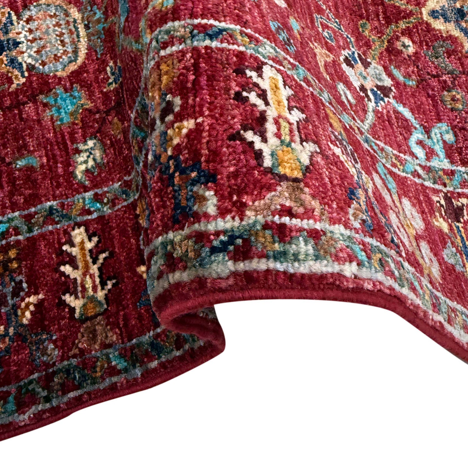 Sultani Runner Handmade Red Floral 6' Runner