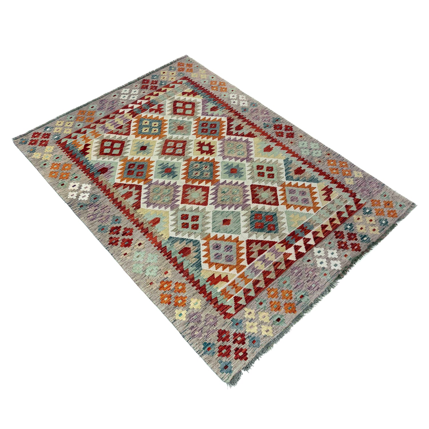 Handmade Afghan Vegetable Kilim – 153 x 203 cm | SKU: G39790
