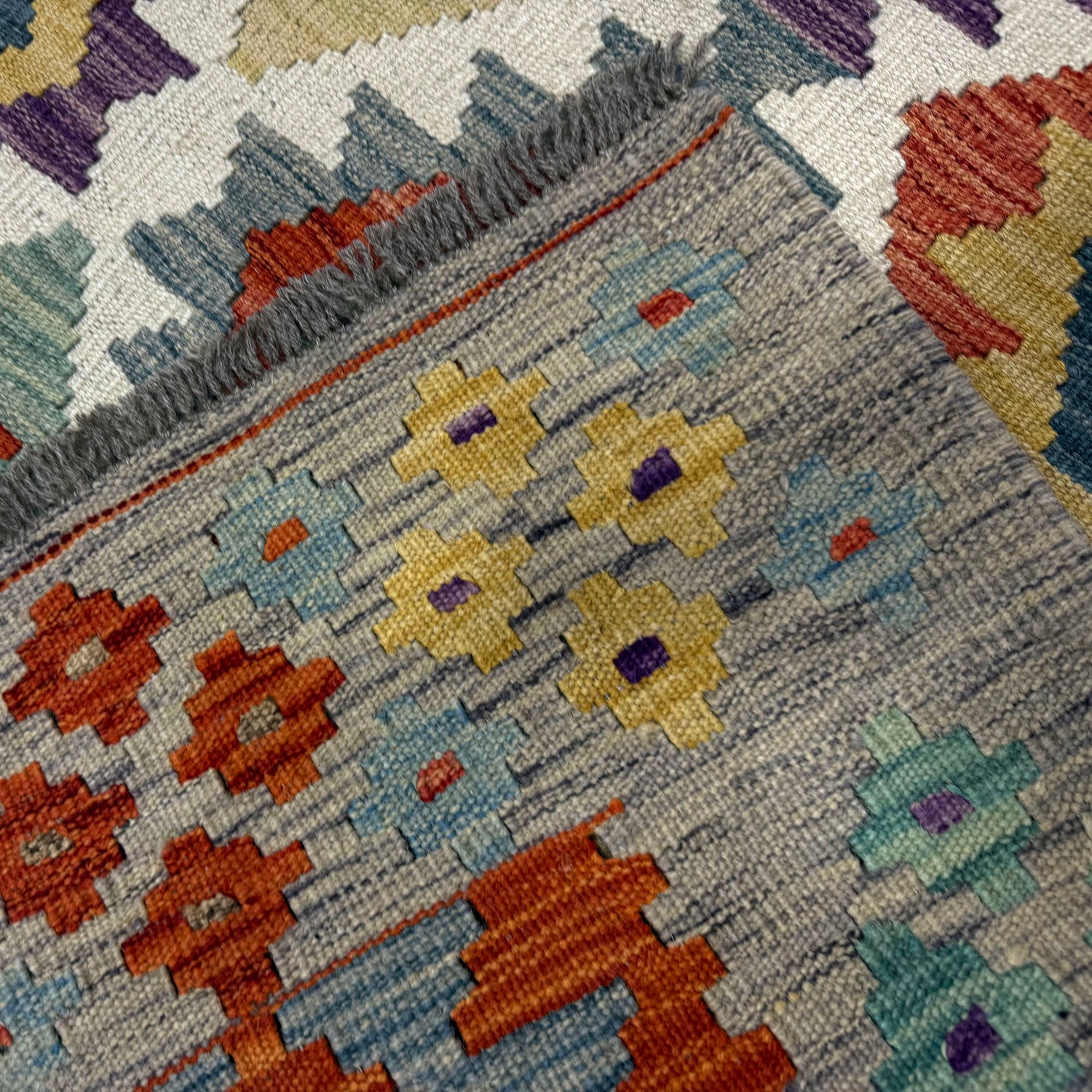 Colorful Flat-Weave Wool Kilim – 152 x 212 cm | SKU: G39797