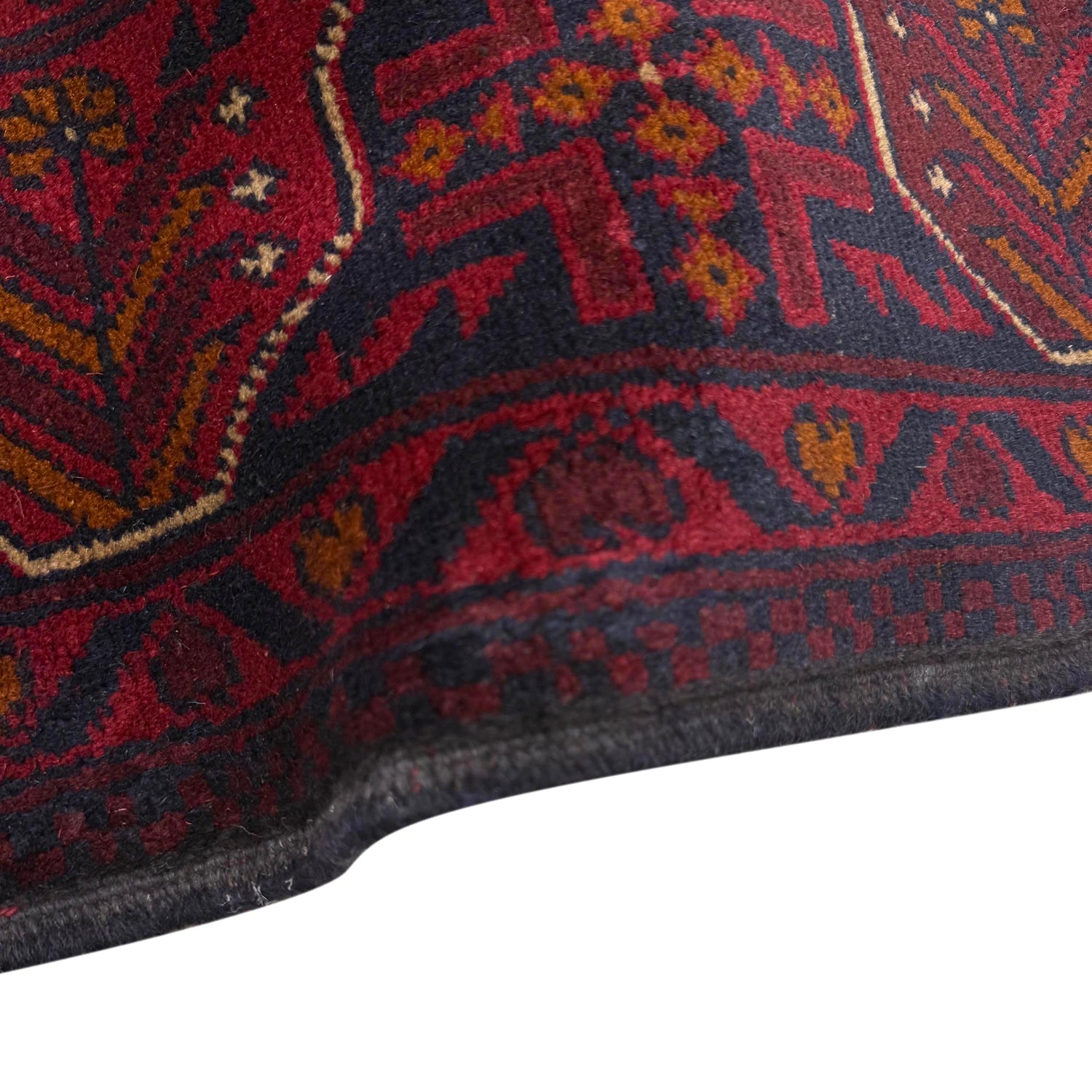 Hand-Knotted Red Geometric Khal Mohammadi Area Rug – 4' 11" x 6' 5" ft (150 x 195 cm) | SKU: G39807