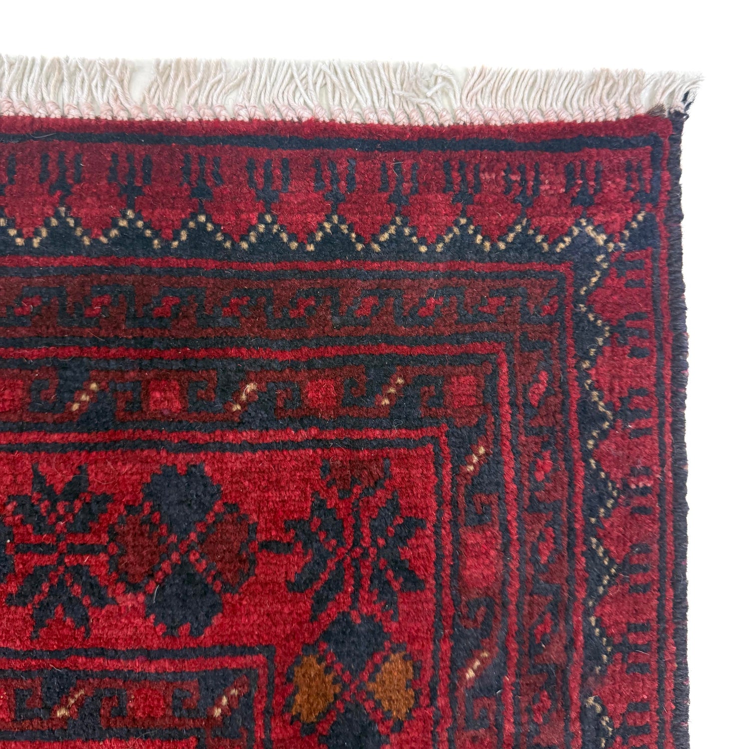 Hand-Knotted Red Geometric Khal Mohammadi Area Rug – 5' 1" x 6' 3" ft (156 x 190 cm) | SKU: G39808