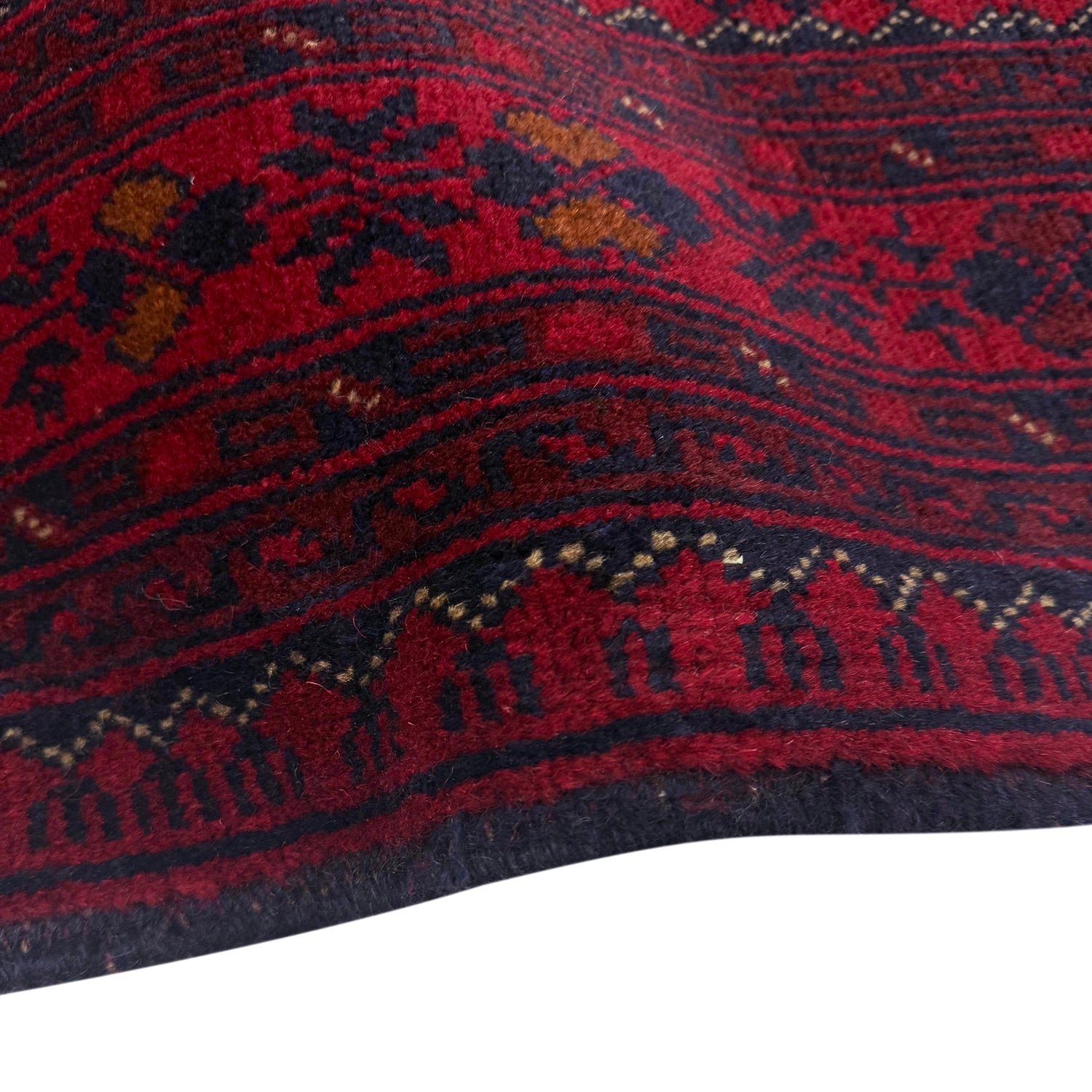 Hand-Knotted Red Geometric Khal Mohammadi Area Rug – 5' 1" x 6' 3" ft (156 x 190 cm) | SKU: G39808