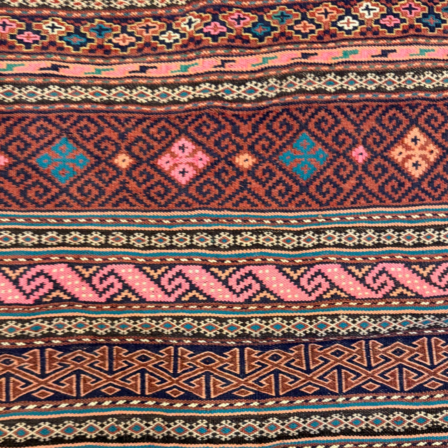 Laghari Kilim Area Rug Handmade Multi Geometric 5x8 ft