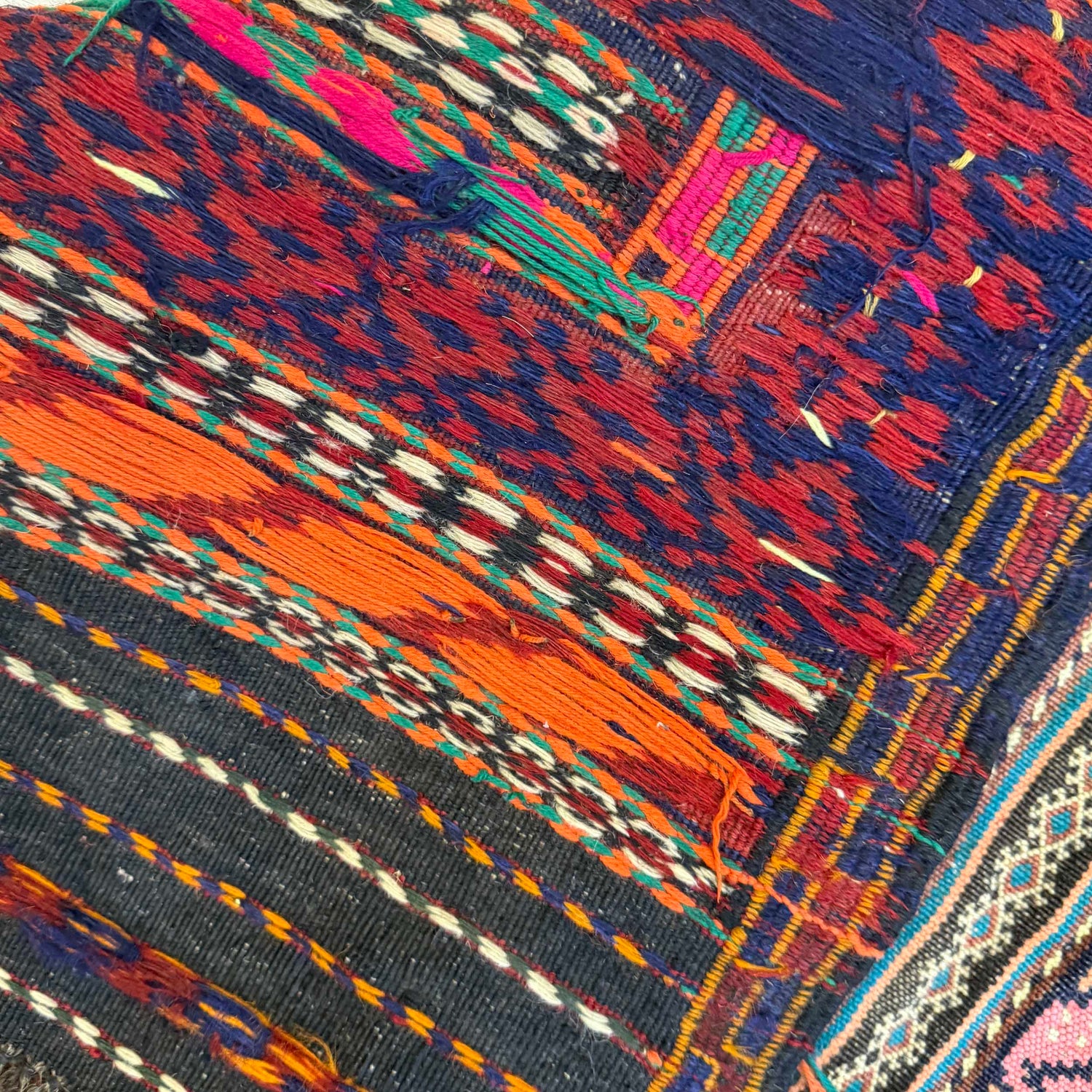 Laghari Kilim Area Rug Handmade Multi Geometric 5x8 ft