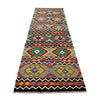 Handmade Multi Kilim Geometric 10' Runner