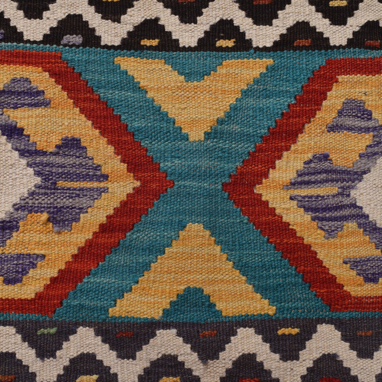 Handmade Multi Kilim Geometric 10' Runner