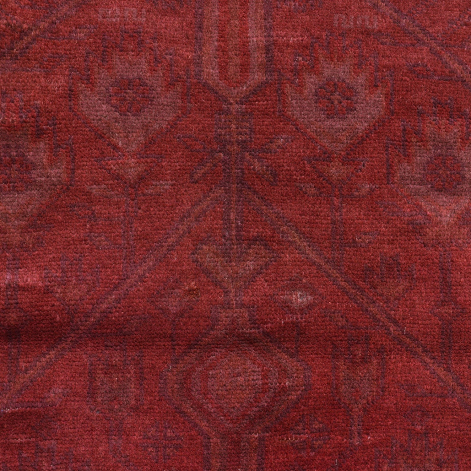 Overdyed Area Rug Handmade Pink Geometric 4x6 ft