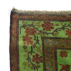 Overdyed Area Rug Handmade Green Geometric 4x6 ft