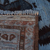 Overdyed Area Rug Handmade Blue Geometric 4x6 ft