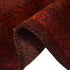Overdyed Area Rug Handmade Red Geometric 2x4 ft