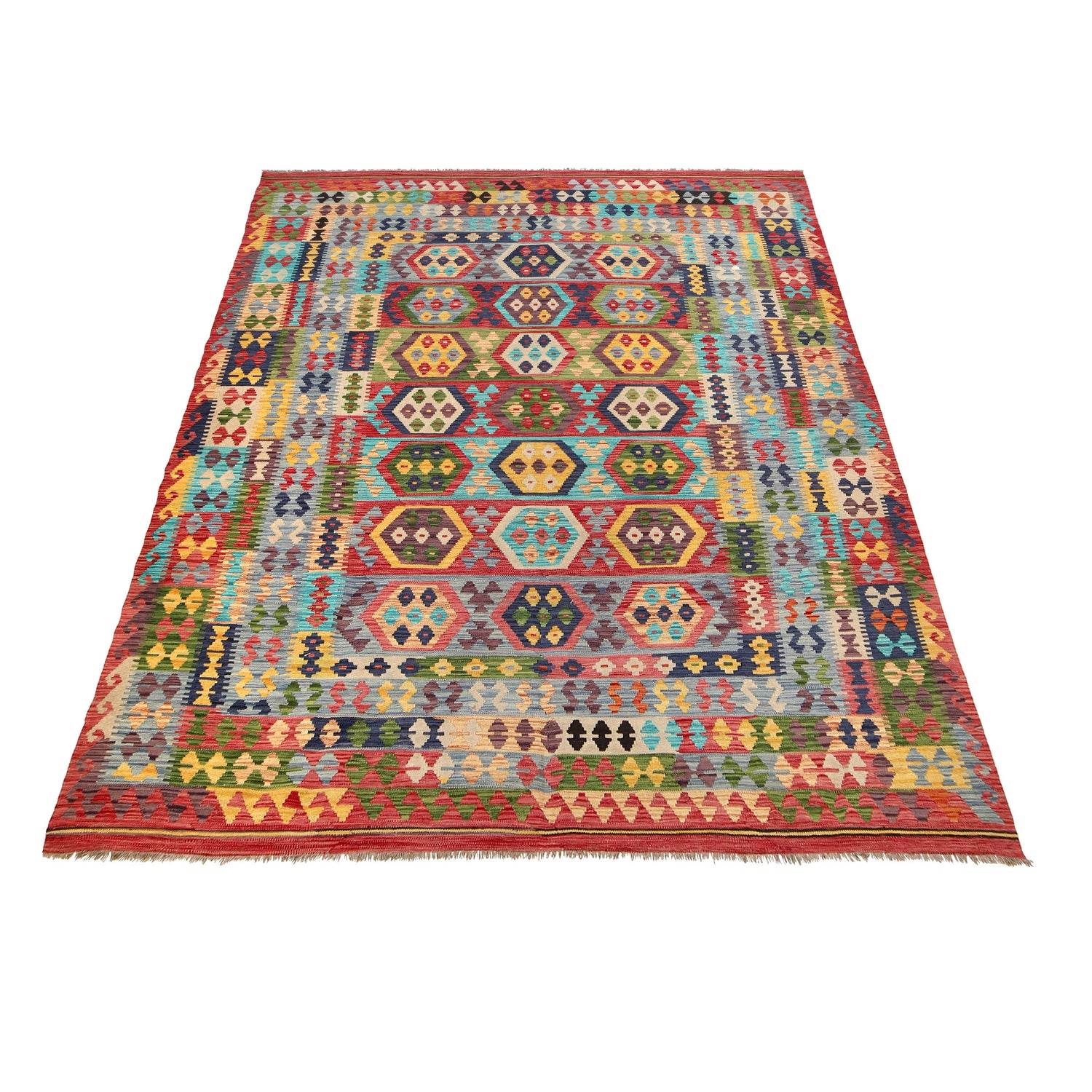Handmade Multi Kilim Geometric 9x12 ft