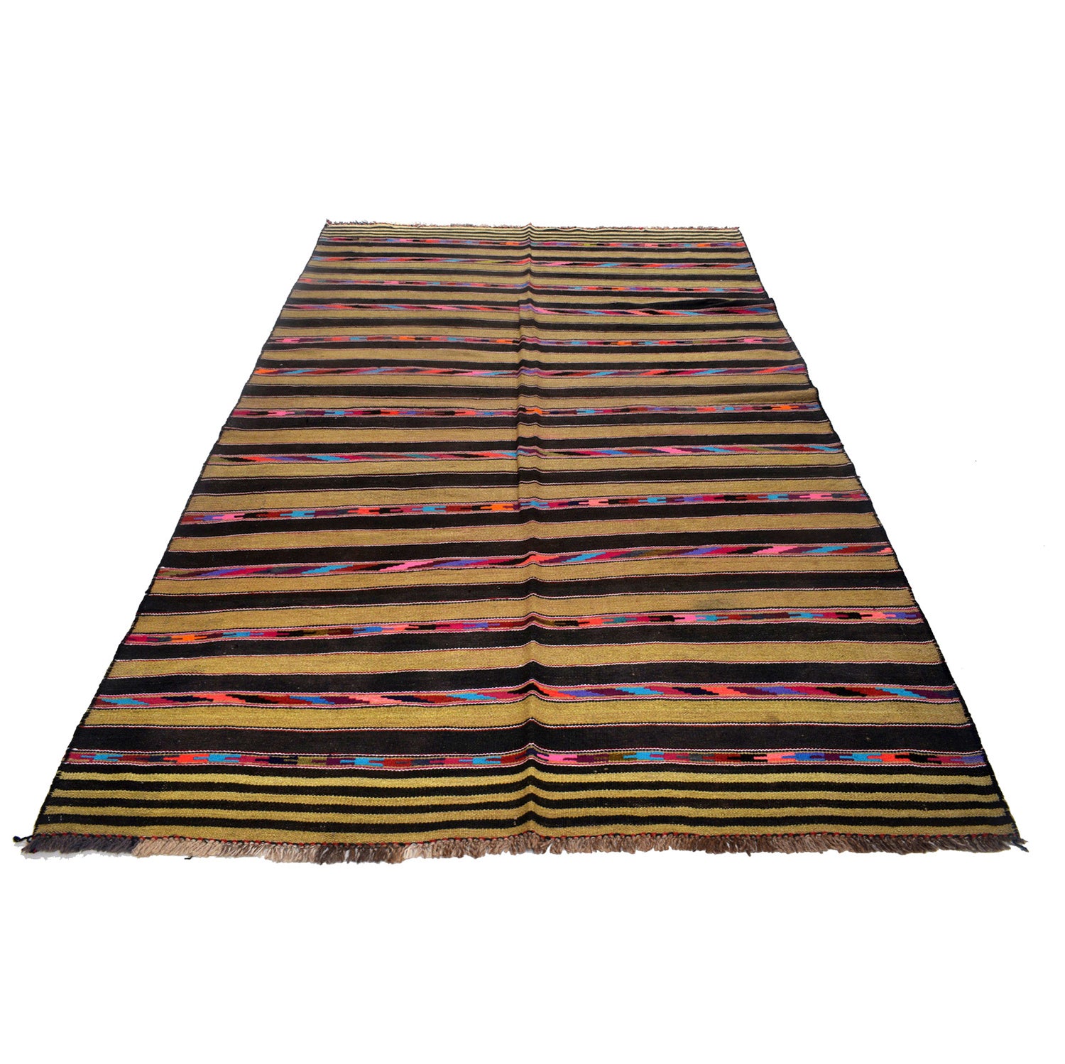 Maimana Kilim Area Rug Handmade Multi Floral 6x9 ft
