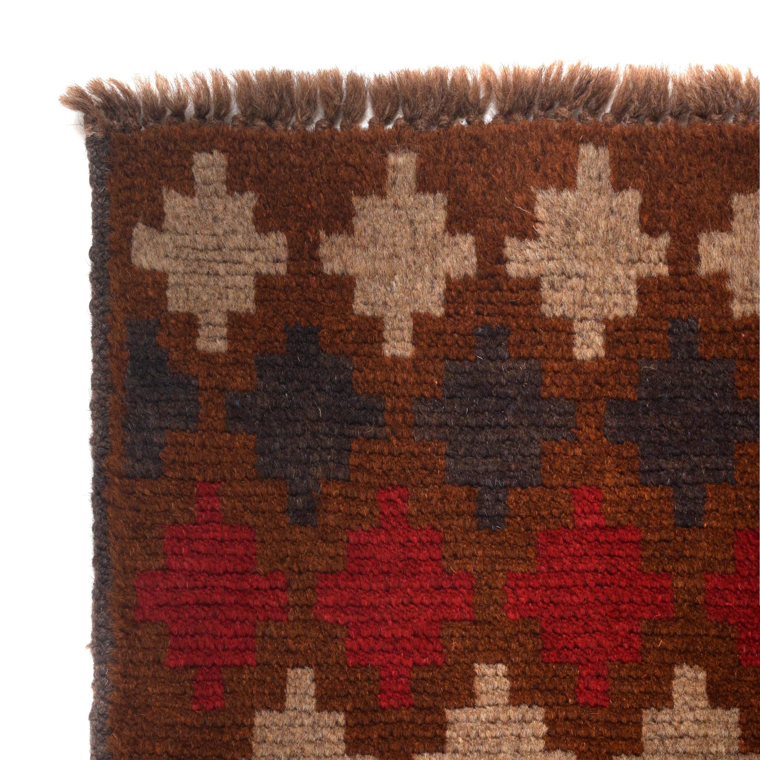 Baluchi Rug Handmade Brown Geometric 2x4 ft