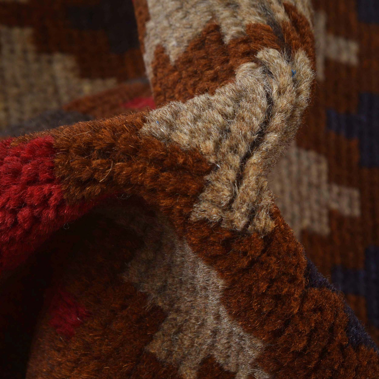 Baluchi Rug Handmade Brown Geometric 2x4 ft