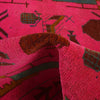 War Area Rug Handmade Pink Riffle + Helicopter 3x5 ft