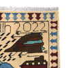 War Area Rug Handmade Beige Riffle + Helicopter 3x5 ft