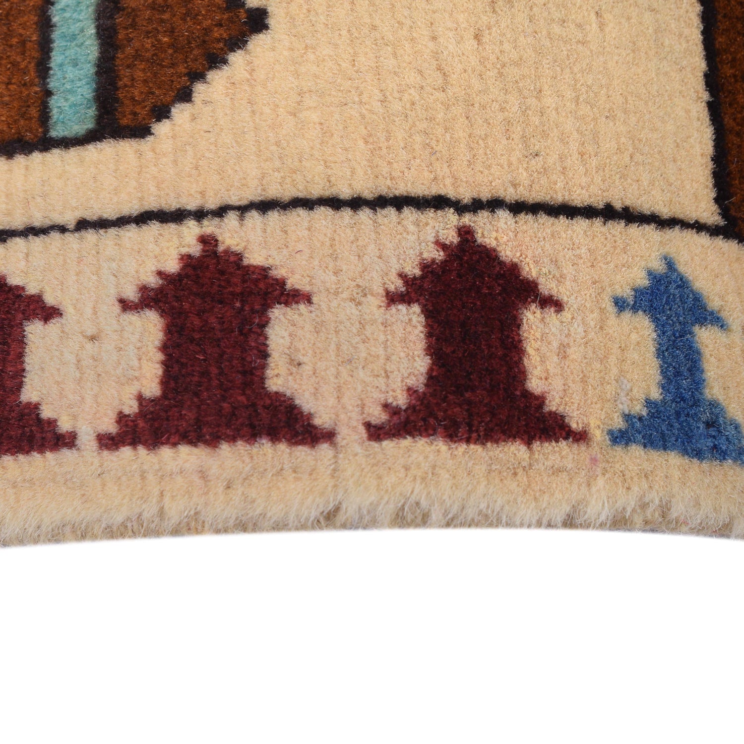 War Area Rug Handmade Beige Riffle + Helicopter 3x5 ft