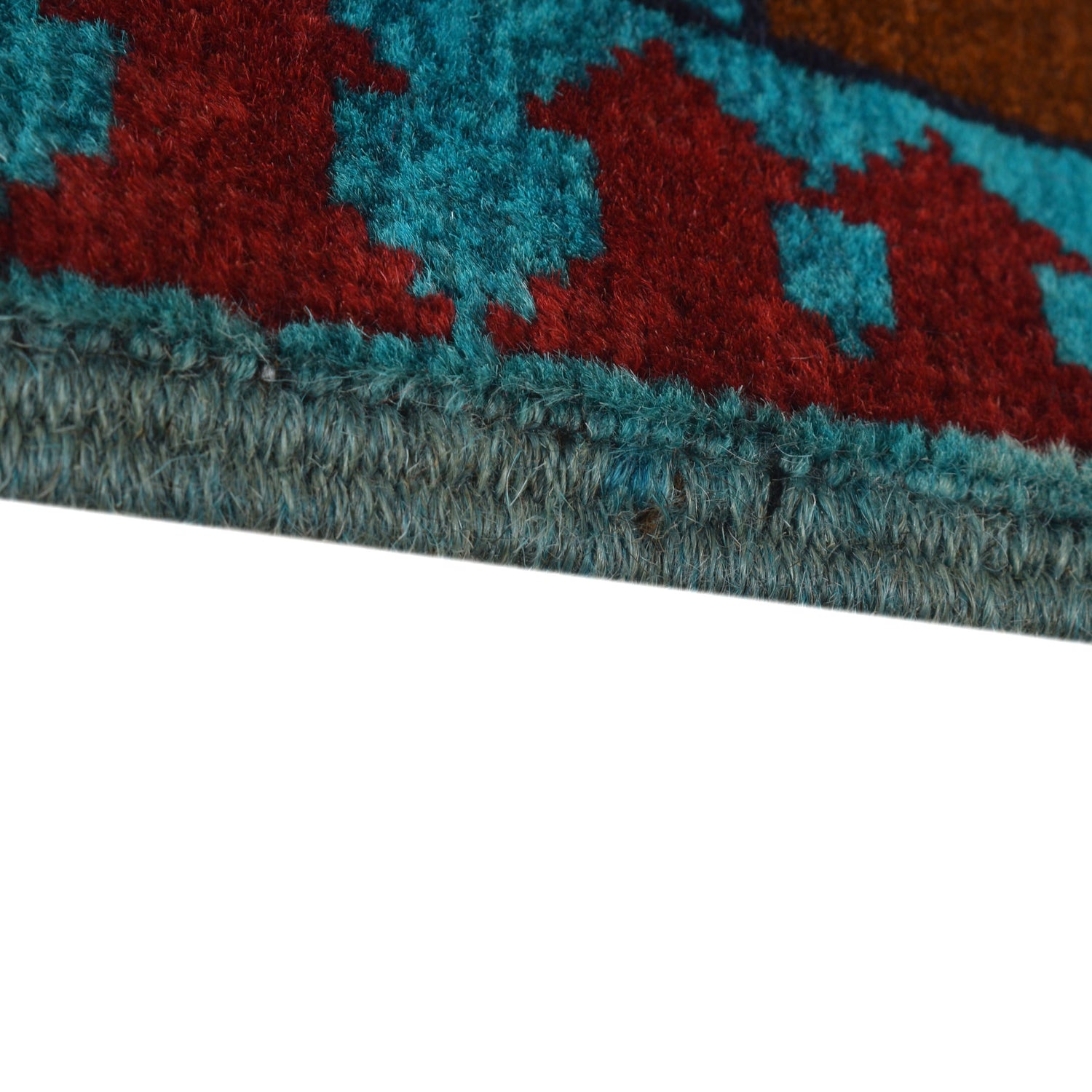War Area Rug Handmade Blue Riffle + Helicopter 3x5 ft