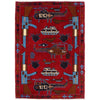 War Area Rug Handmade Red Riffle + Helicopter 3x5 ft