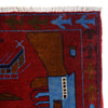 War Area Rug Handmade Red Riffle + Helicopter 3x5 ft