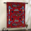 War Area Rug Handmade Red Riffle + Helicopter 3x5 ft