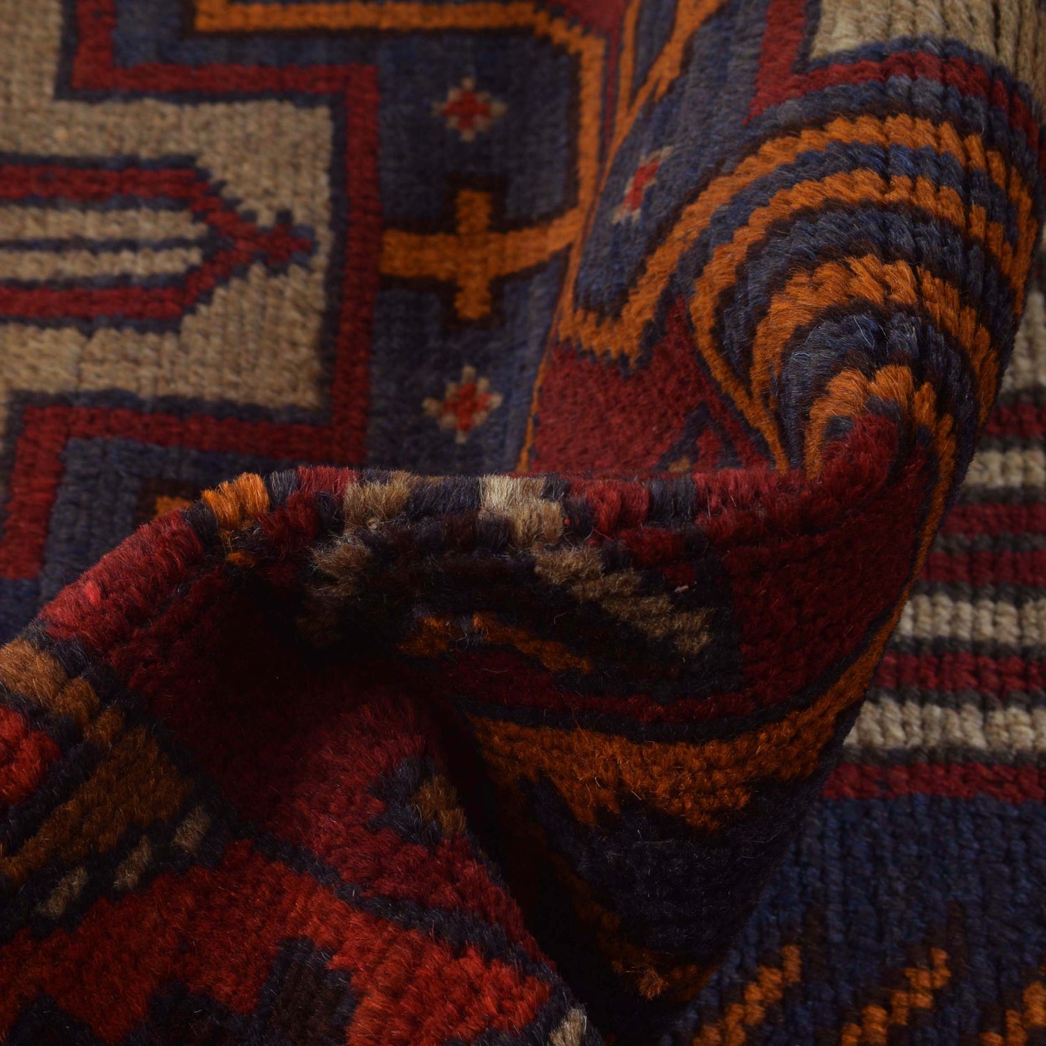 Baluchi Rug Handmade Multi Geometric 2x4 ft