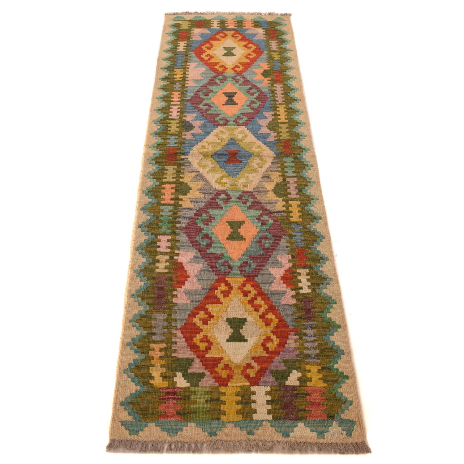 Handmade Multi Kilim Geometric 6' Runner