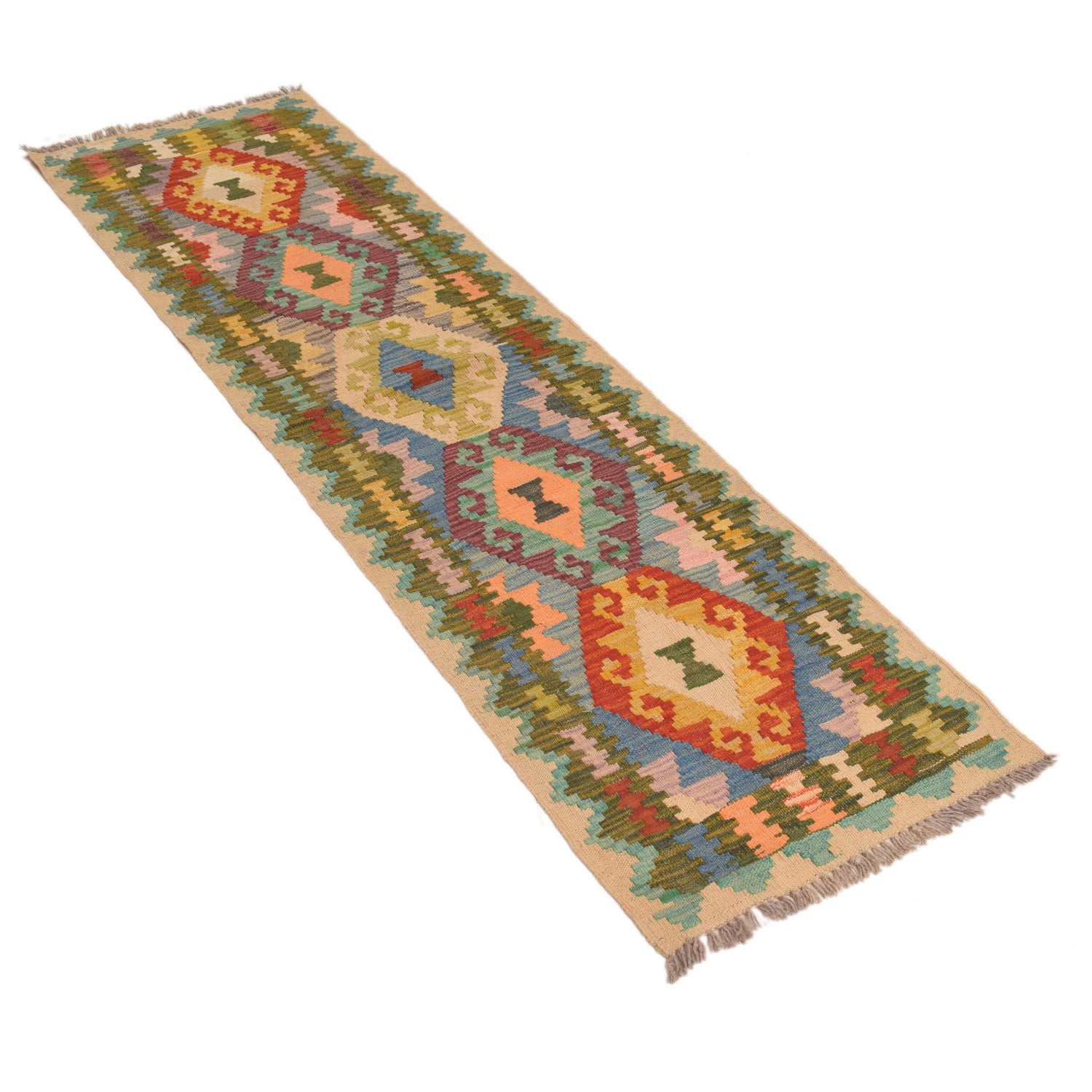 Handmade Multi Kilim Geometric 6' Runner