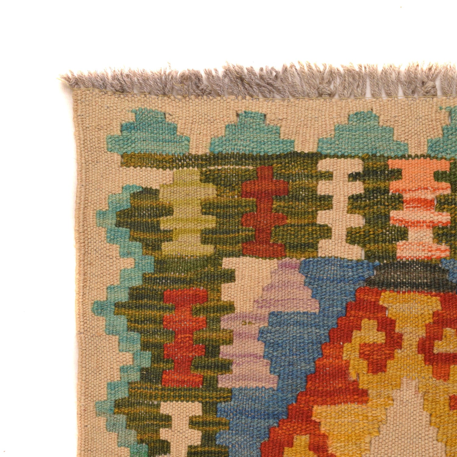 Handmade Multi Kilim Geometric 6' Runner