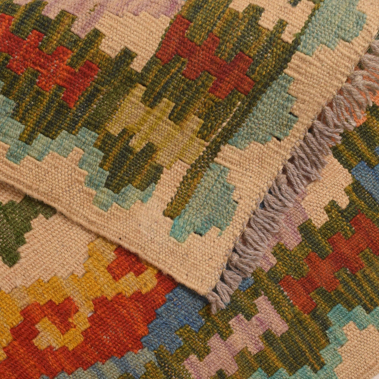 Handmade Multi Kilim Geometric 6' Runner