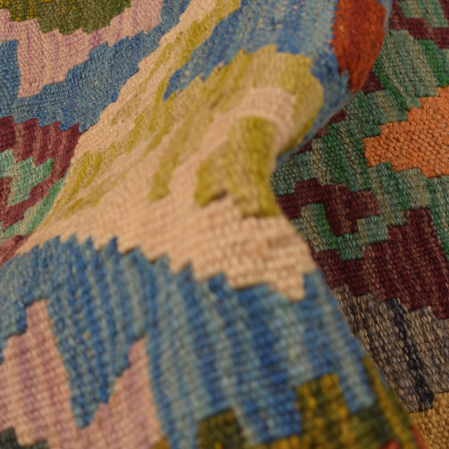 Handmade Multi Kilim Geometric 6' Runner