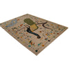 Embroidery Kilim Area Rug Handmade Beige Animal 5x8 ft