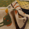Embroidery Kilim Area Rug Handmade Beige Animal 5x8 ft