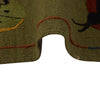 Embroidery Kilim Area Rug Handmade Green Animal 4x6 ft